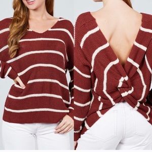 ❤️2 left❤️ Stripped twisted back sweater